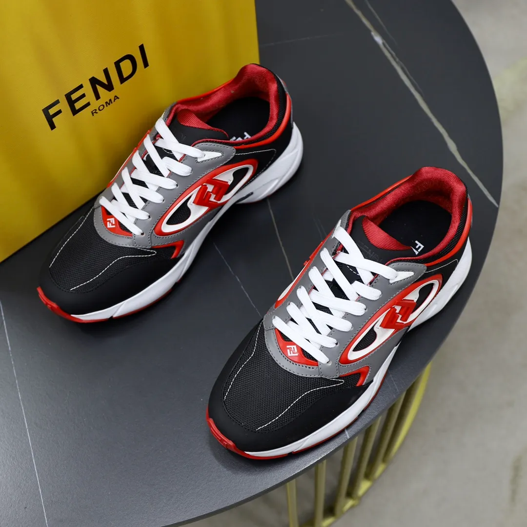 FENDI men's shoes 💰760💰 - High-end quality original items 🔍🔍🔍 casual sports shoes - Upper: 🔝 Napa calfskin, silk calfskin, brand canvas cloth, shoe body sewn with brand plastic totem - Lining: brand canvas - Outsole: ultra-light TPU foam rubber; two-color molded outsole -Ultra-high quality control and fine workmanship: outstanding (high-end, extravagance, grade) -Size: 39-44 (38, 45, can be customized)